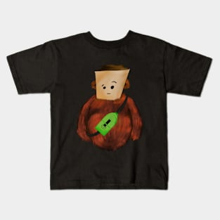 Teddy and his green bag Kids T-Shirt